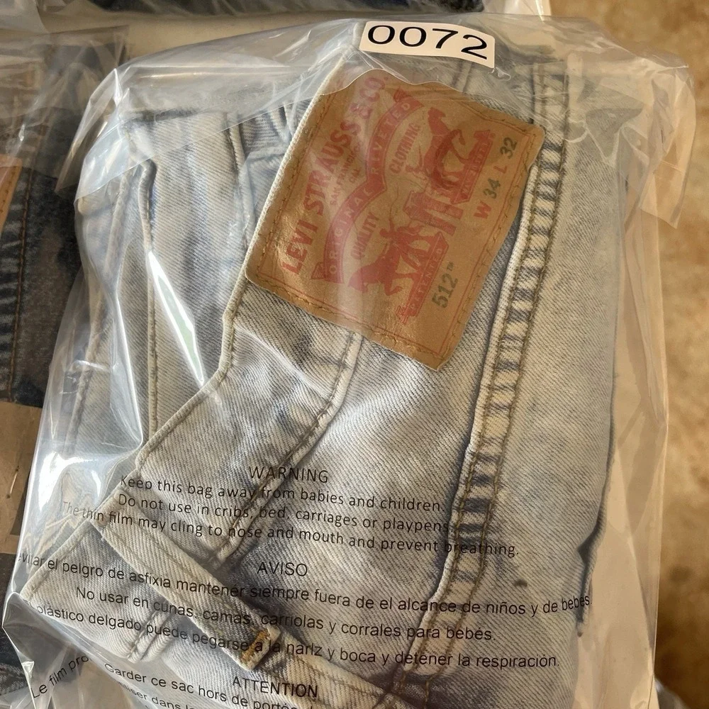 Levis‎ 512 Slim Taper Jeans Mens 34x32 FIT 34x31 ACID Wash DISTRESSED VTG NWT
